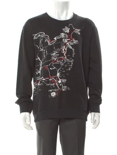 Pre-owned Mcq By Alexander Mcqueen Graphic Print Crew Neck Sweatshirt In Gray