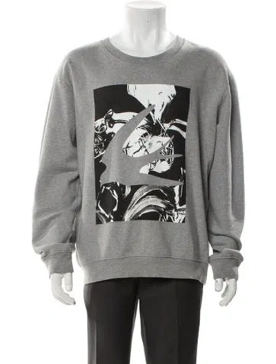 Pre-owned Mcq By Alexander Mcqueen Graphic Print Crew Neck Sweatshirt In Gray