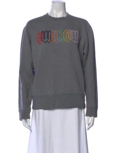 Pre-owned Mcq By Alexander Mcqueen Graphic Print Crew Neck Sweatshirt In Gray