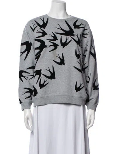 Pre-owned Mcq By Alexander Mcqueen Graphic Print Crew Neck Sweatshirt In Grey