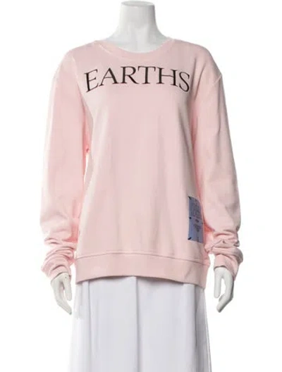 Pre-owned Mcq By Alexander Mcqueen Graphic Print Crew Neck Sweatshirt In Pink
