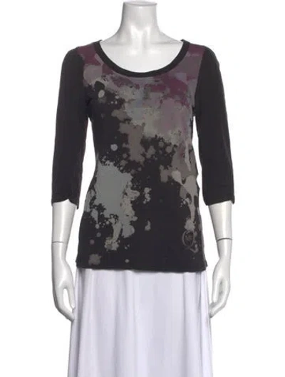 Pre-owned Mcq By Alexander Mcqueen Graphic Print Crew Neck T-shirt In Black