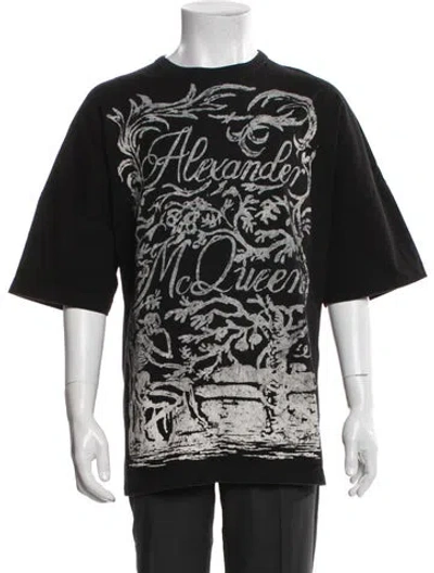 Pre-owned Mcq By Alexander Mcqueen Graphic Print Crew Neck T-shirt In Black