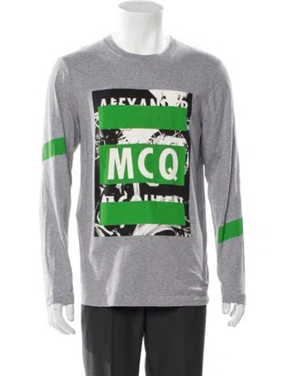 Pre-owned Mcq By Alexander Mcqueen Graphic Print Crew Neck T-shirt In Gray