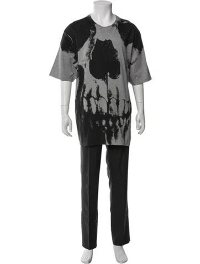 Pre-owned Mcq By Alexander Mcqueen Graphic Print Crew Neck T-shirt In Gray