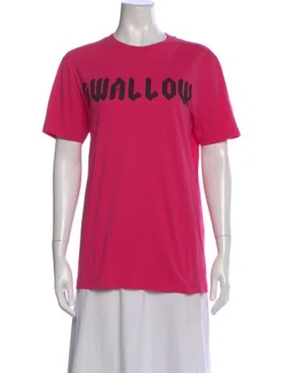 Pre-owned Mcq By Alexander Mcqueen Graphic Print Crew Neck T-shirt In Pink