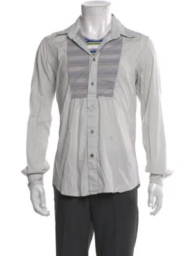Pre-owned Mcq By Alexander Mcqueen Graphic Print Long Sleeve Shirt In Gray