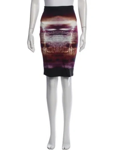 Pre-owned Mcq By Alexander Mcqueen Graphic Print Midi Length Skirt In Black