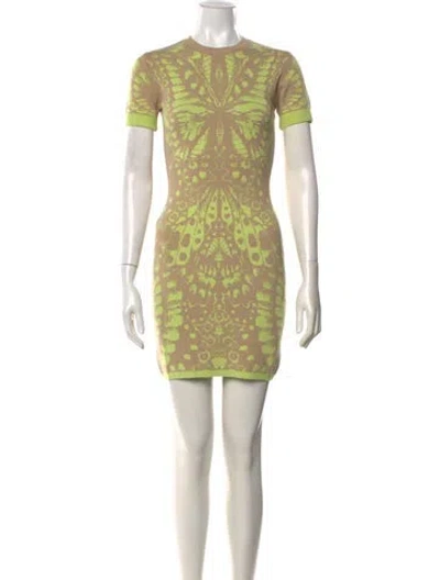 Pre-owned Mcq By Alexander Mcqueen Graphic Print Mini Dress W/ Tags In Brown