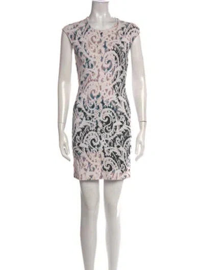 Pre-owned Mcq By Alexander Mcqueen Graphic Print Mini Dress In White