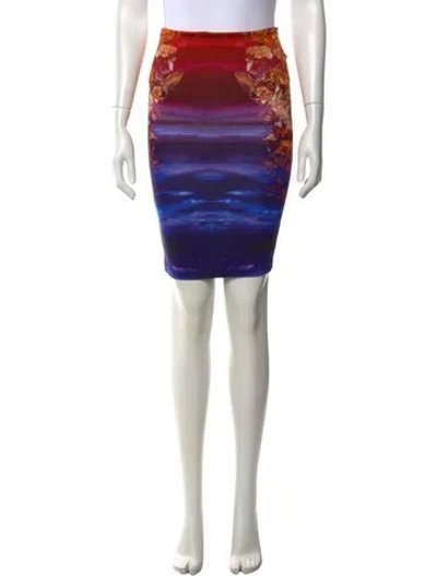 Pre-owned Mcq By Alexander Mcqueen Graphic Print Mini Skirt In Blue