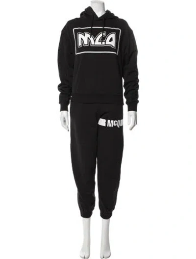 Pre-owned Mcq By Alexander Mcqueen Graphic Print Pant Set In Black