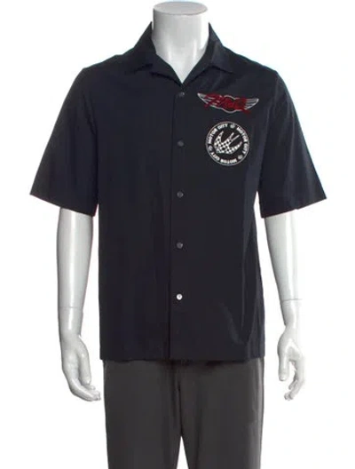 Pre-owned Mcq By Alexander Mcqueen Graphic Print Short Sleeve Shirt In Black