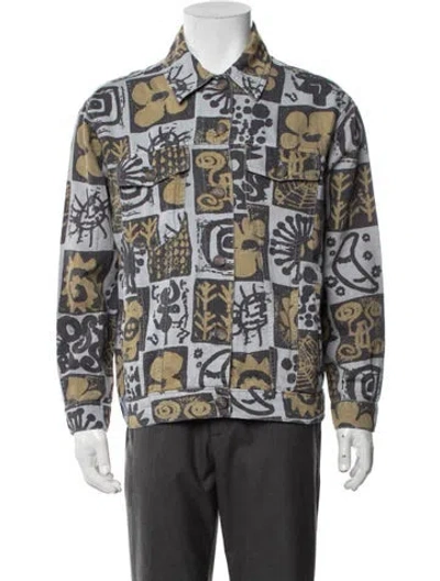 Pre-owned Mcq By Alexander Mcqueen Graphic Print Trucker Jacket W/ Tags In Multicolor