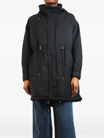 Pre-owned Mcq By Alexander Mcqueen Hooded Drawstring Parka In Blue