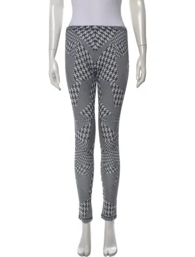 Pre-owned Mcq By Alexander Mcqueen Houndstooth Print Skinny Leg Pants In Black
