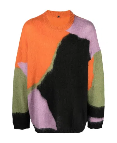 Mcq By Alexander Mcqueen Knitted Colour-block Jumper In Black