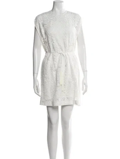Pre-owned Mcq By Alexander Mcqueen Lace Pattern Mini Dress W/ Tags In White