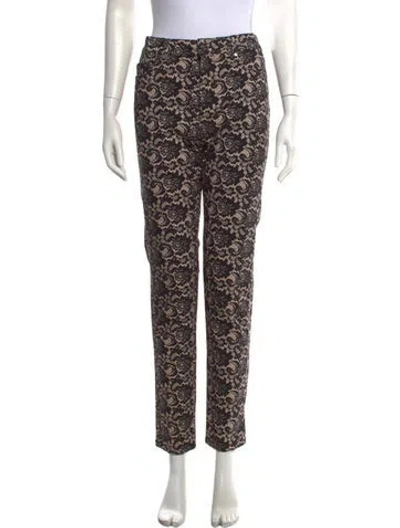 Pre-owned Mcq By Alexander Mcqueen Lace Pattern Straight Leg Pants W/ Tags In Black/neutrals