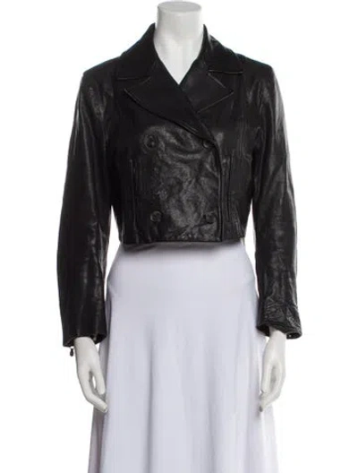 Pre-owned Mcq By Alexander Mcqueen Lamb Leather Biker Jacket In Black