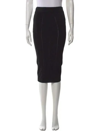 Pre-owned Mcq By Alexander Mcqueen Lasercut Accents Knee-length Skirt In Black