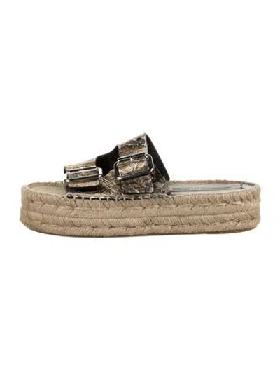 Pre-owned Mcq By Alexander Mcqueen Leather Animal Print Slides In Multicolor