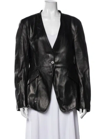 Pre-owned Mcq By Alexander Mcqueen Leather Biker Jacket In Black