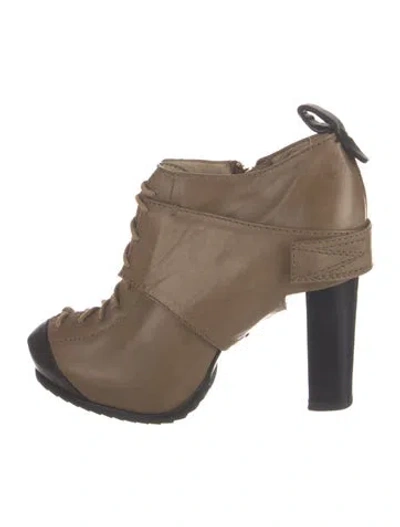 Pre-owned Mcq By Alexander Mcqueen Leather Boots In Brown