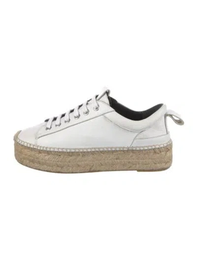 Pre-owned Mcq By Alexander Mcqueen Leather Braided Accents Espadrilles In White