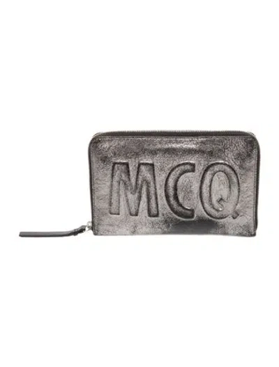 Pre-owned Mcq By Alexander Mcqueen Leather Clutch In Gray