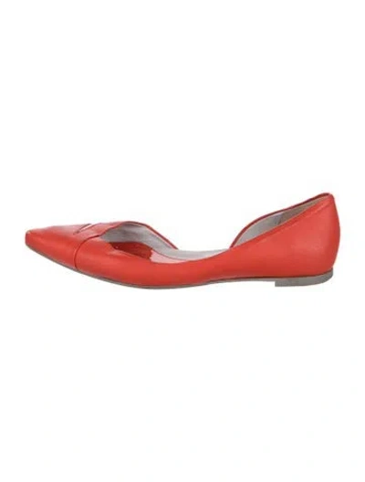 Pre-owned Mcq By Alexander Mcqueen Leather D'orsay Flats In Red