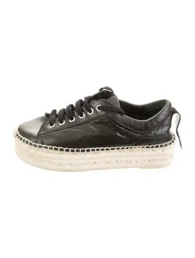 Pre-owned Mcq By Alexander Mcqueen Leather Espadrilles In Black/neutrals