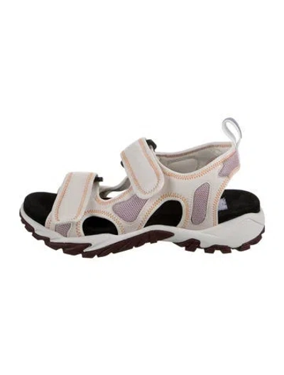 Pre-owned Mcq By Alexander Mcqueen Leather Mesh Accents Sandals In White