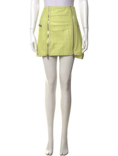 Pre-owned Mcq By Alexander Mcqueen Leather Mini Skirt In Green