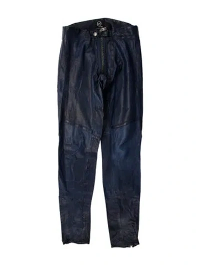Pre-owned Mcq By Alexander Mcqueen Leather Pants In Blue