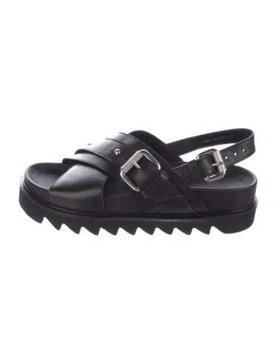 Pre-owned Mcq By Alexander Mcqueen Leather Sandals W/ Tags In Black