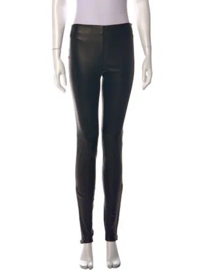 Pre-owned Mcq By Alexander Mcqueen Leather Skinny Leg Pants In Black