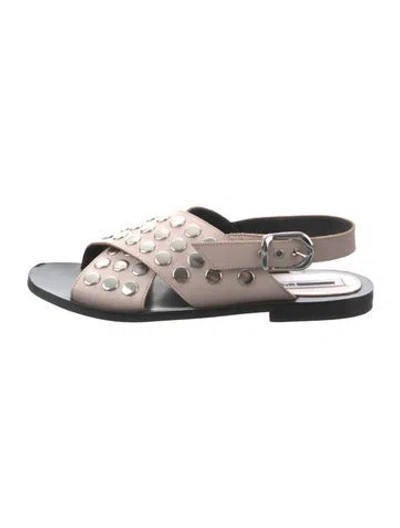Pre-owned Mcq By Alexander Mcqueen Leather Studded Accents Sandals In Pink