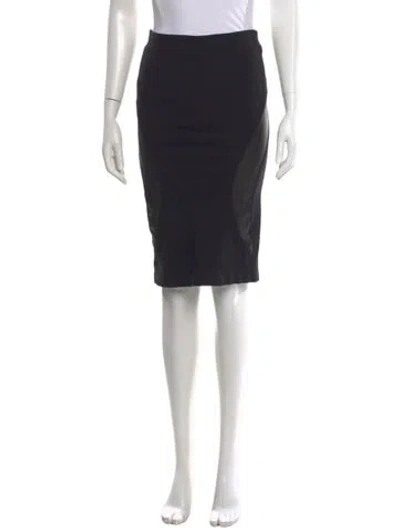 Pre-owned Mcq By Alexander Mcqueen Leather Trim Embellishment Knee-length Skirt In Black