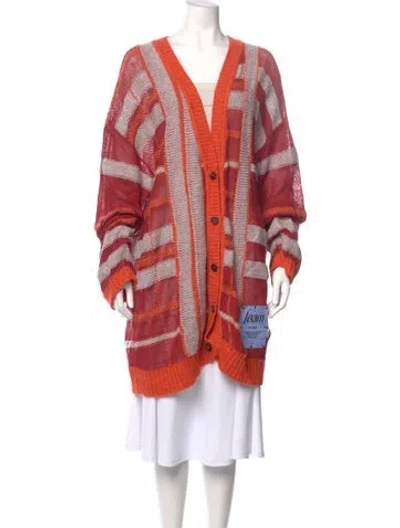 Pre-owned Mcq By Alexander Mcqueen Linen Striped Sweater In Orange