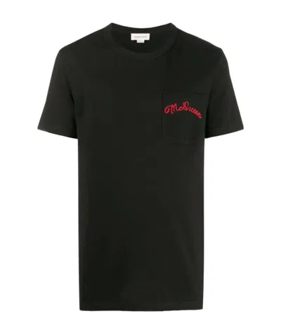 Mcq By Alexander Mcqueen Logo Embroidered T-shirt In Black
