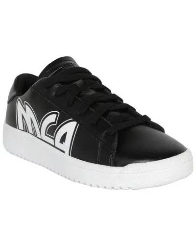 Mcq By Alexander Mcqueen Logo Leather Sneaker In Black