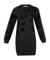 Mcq By Alexander Mcqueen Logo Long-sleeved Dress In Black
