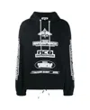 Mcq By Alexander Mcqueen Logo Pattern Printed Hooded Sweater In Black