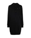 Mcq By Alexander Mcqueen Logo Print Hooded Dress In Black