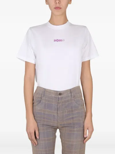 Mcq By Alexander Mcqueen Cotton Jersey Logo T-shirt In White