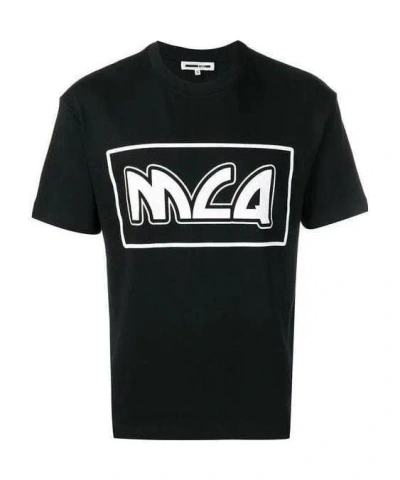 Mcq By Alexander Mcqueen Logo Printed White T-shirt In Black