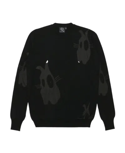 Mcq By Alexander Mcqueen Logo Round Neck Sweater In Black