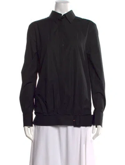 Pre-owned Mcq By Alexander Mcqueen Long Sleeve Button-up Top In Black