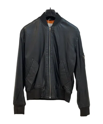 Mcq By Alexander Mcqueen Long-sleeved Leather Jacket In Black